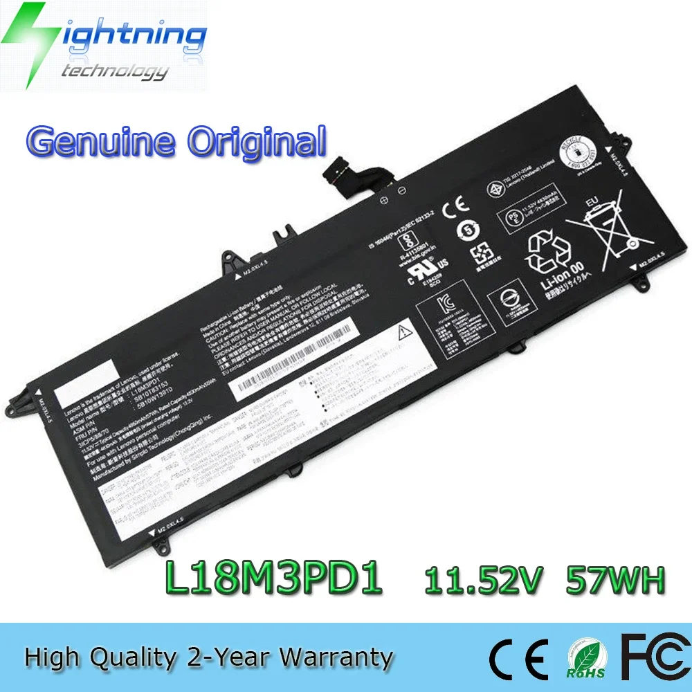 Новый оригинальный аккумулятор для ноутбука L18M3PD1 11,52 В 57 Втч для Lenovo Thinkpad T14S T490S T495S L18L3PD1 L18C3PD1 02DL014 и т. д.
Новый оригинальный аккумулятор для ноутбука L18M3PD1 11,52 В 57 Втч для Lenovo Thinkpad T14S T490S T495S L18L3PD1 L18C3PD1 02DL014 и т. д.