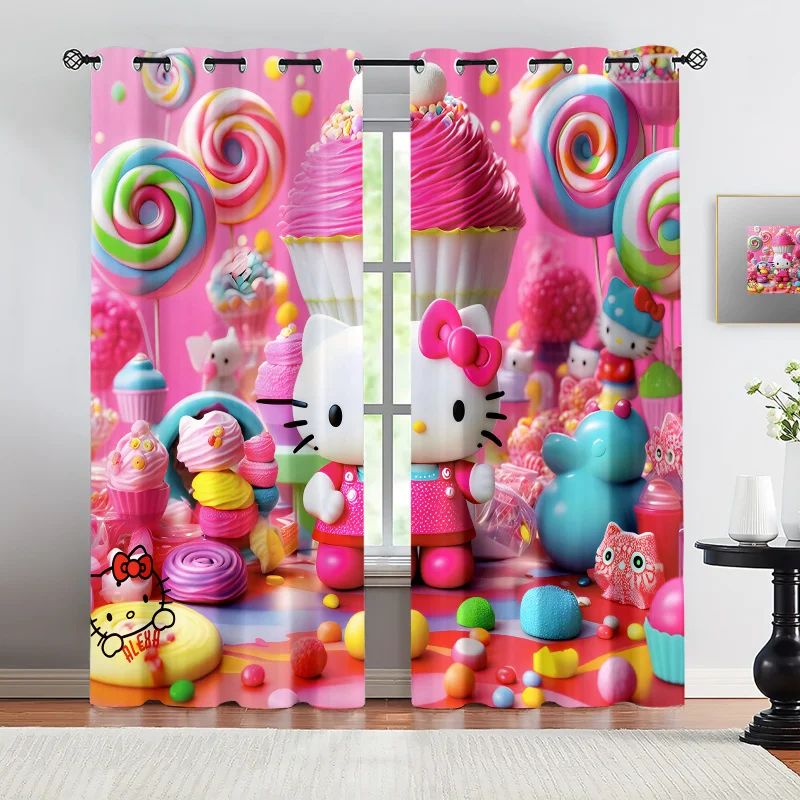 Шторы для окон Sanrio Hello Kitty Sweet Candy Land, милые розовые шторы с принтом леденцов, мультяшные занавески для спальни девочек, комплект из 2 панелей
Шторы для окон Sanrio Hello Kitty Sweet Candy Land, милые розовые шторы с принтом леденцов, мультяшные занавески для спальни девочек, комплект из 2 панелей