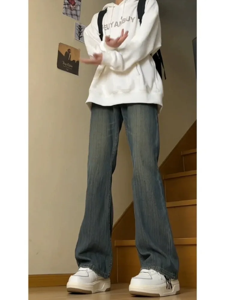 Trendy Soft Jeans Men's Tall Extended Version Pants American High Street Straight Leg Loose Flared Pants Low Waist Zipper Fly
Trendy Soft Jeans Men's Tall Extended Version Pants American High Street Straight Leg Loose Flared Pants Low Waist Zipper Fly