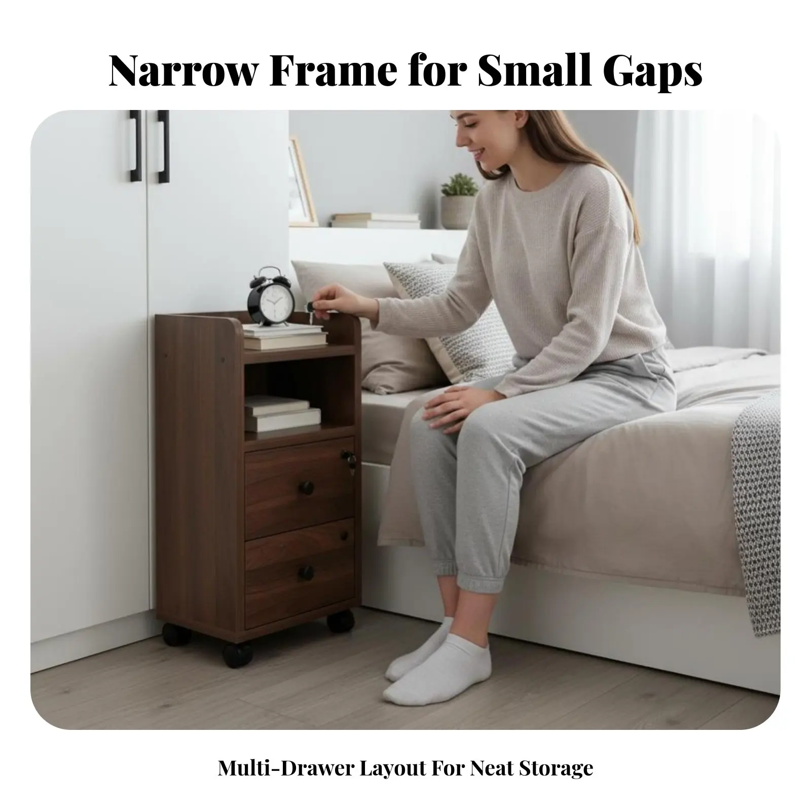 Narrow Rolling Drawer Unit Movable with Casters Slim Storage Tower Space-Saving Sturdy Construction for Office Workers
Narrow Rolling Drawer Unit Movable with Casters Slim Storage Tower Space-Saving Sturdy Construction for Office Workers