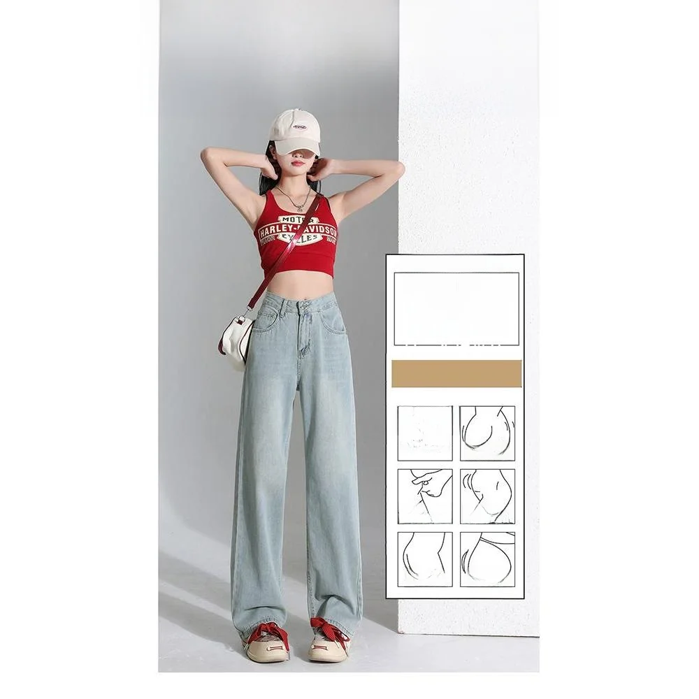 High Waist Wide Leg Jeans Women Loose Spring Summer Slim Straight Floor-Length Casual Cotton Polyester Denim Trousers
High Waist Wide Leg Jeans Women Loose Spring Summer Slim Straight Floor-Length Casual Cotton Polyester Denim Trousers