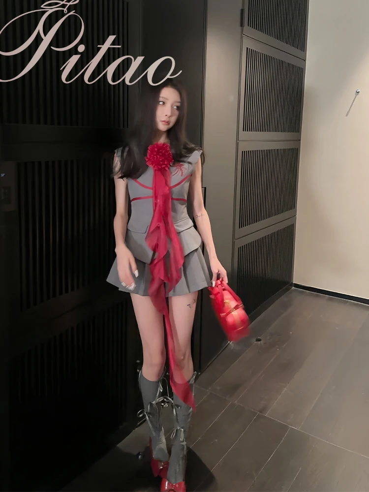 PITAO Original【Love Notebook】 Vest orts Ele ort Sle Summer Faion Set Polyester Fiber Button Closure
PITAO Original【Love Notebook】 Vest orts Ele ort Sle Summer Faion Set Polyester Fiber Button Closure