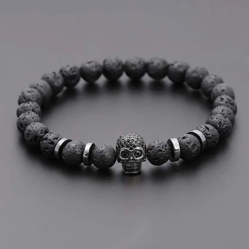 Black Eye Skull Hematite Bead Bracelet Men Classic Handmade 8mm Lava Stone Charm Bracelet For Men Jewelry Gift
Black Eye Skull Hematite Bead Bracelet Men Classic Handmade 8mm Lava Stone Charm Bracelet For Men Jewelry Gift