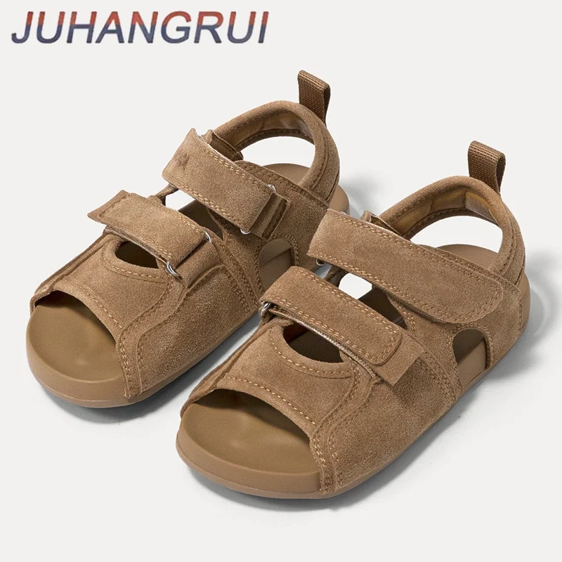 Kids Suede Velcro Sandals Summer Open Toe Soft Sole Casual Shoes, Multi-color Non-slip Outdoor Footwear for Toddler Boys Girls
Kids Suede Velcro Sandals Summer Open Toe Soft Sole Casual Shoes, Multi-color Non-slip Outdoor Footwear for Toddler Boys Girls