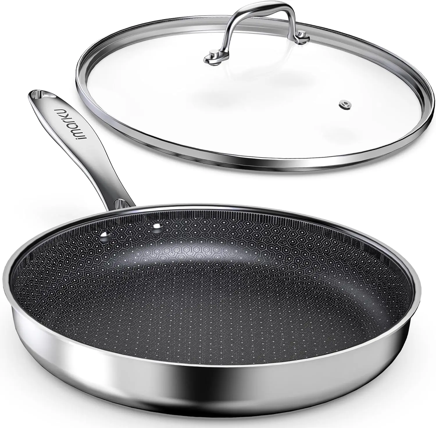 12-Inch Non-Stick Frying Pan with Lid, Ceramic Coating, 5.5-Quart Deep Skillet for Family Meals, Induction Safe
12-Inch Non-Stick Frying Pan with Lid, Ceramic Coating, 5.5-Quart Deep Skillet for Family Meals, Induction Safe