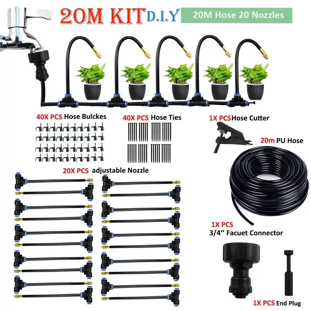 5-20m Universal Spray Kit Free Bending Easy To Install Automatic Watering Kits DIY Rotating Copper Nozzle
5-20m Universal Spray Kit Free Bending Easy To Install Automatic Watering Kits DIY Rotating Copper Nozzle