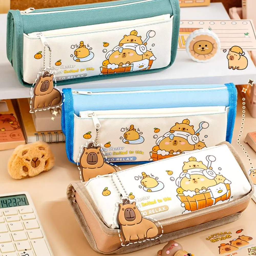 New Capybara Pen Bag Large Capacity Double Layers Stationery Bag Portable Pen Box School Office
New Capybara Pen Bag Large Capacity Double Layers Stationery Bag Portable Pen Box School Office