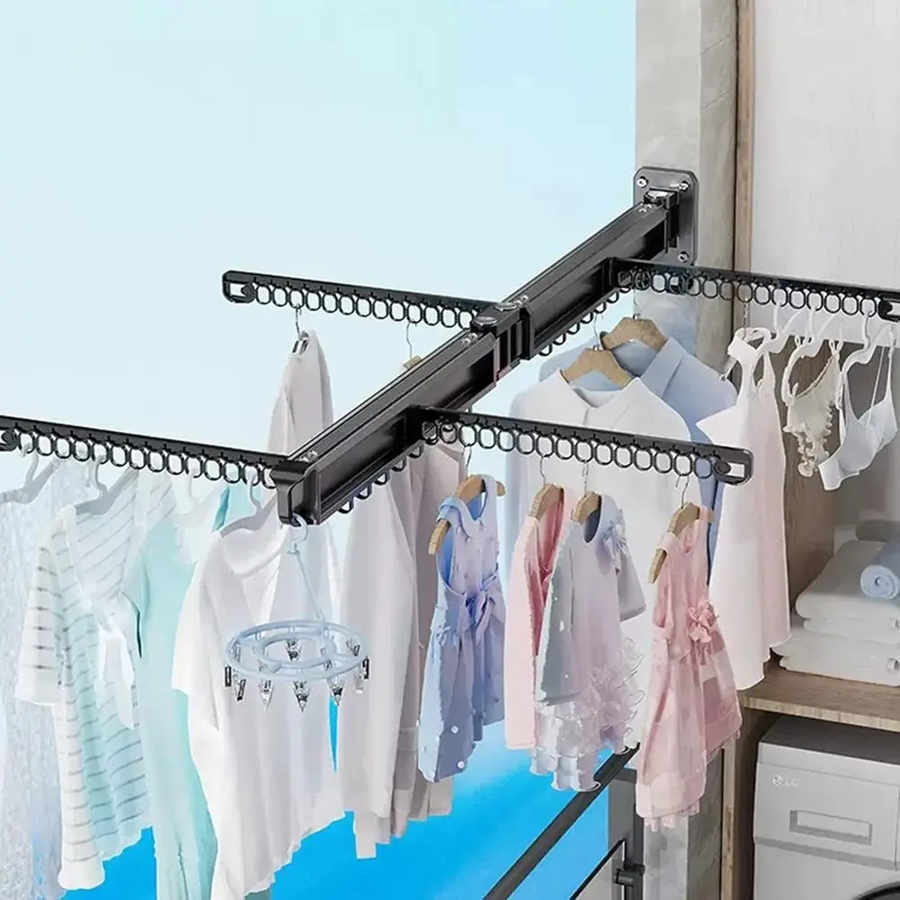 Indoor Wall-Mounted Alloy Clothes Drying Rack: Space-Saving Hanger for Laundry Room - Black Noir
Indoor Wall-Mounted Alloy Clothes Drying Rack: Space-Saving Hanger for Laundry Room - Black Noir