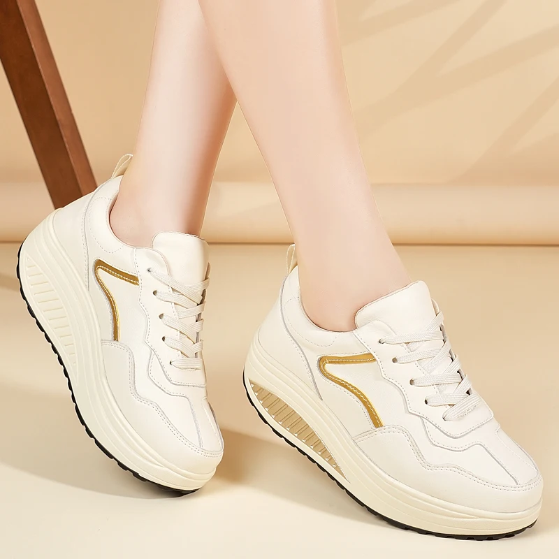 Women's Platform Wedge Rocker Sole Sneakers, Comfortable Lace-Up Walking Shoes, Non-Slip Casual Fashion Shoes for Daily Wear
Women's Platform Wedge Rocker Sole Sneakers, Comfortable Lace-Up Walking Shoes, Non-Slip Casual Fashion Shoes for Daily Wear