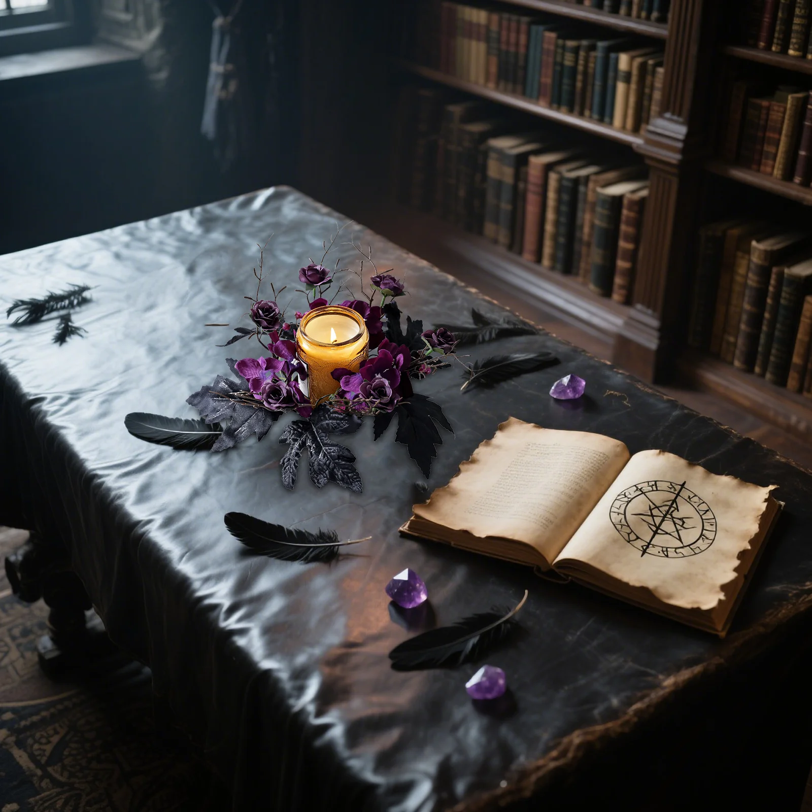 2Pcs Halloween Ring Wreath Gothic Artificial Roses Holder Tabletop Centerpiece Autumn Party Decor
2Pcs Halloween Ring Wreath Gothic Artificial Roses Holder Tabletop Centerpiece Autumn Party Decor