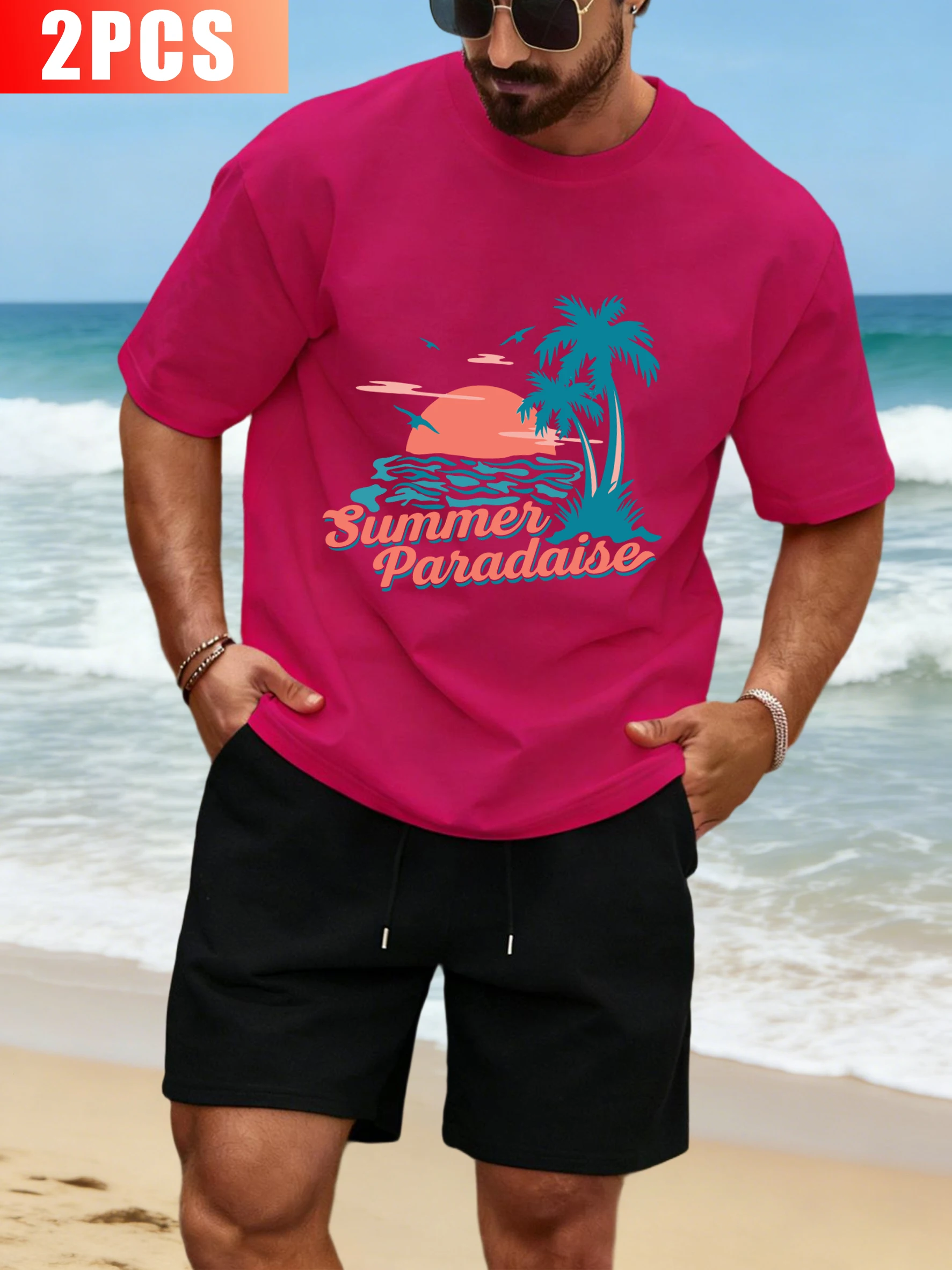 Summer Paradis Of Beach Design Men T Shirt Suit Loose Casual Short Sleeve Drawstring Shorts Summer Hip Hop Unisex Clothes
Summer Paradis Of Beach Design Men T Shirt Suit Loose Casual Short Sleeve Drawstring Shorts Summer Hip Hop Unisex Clothes