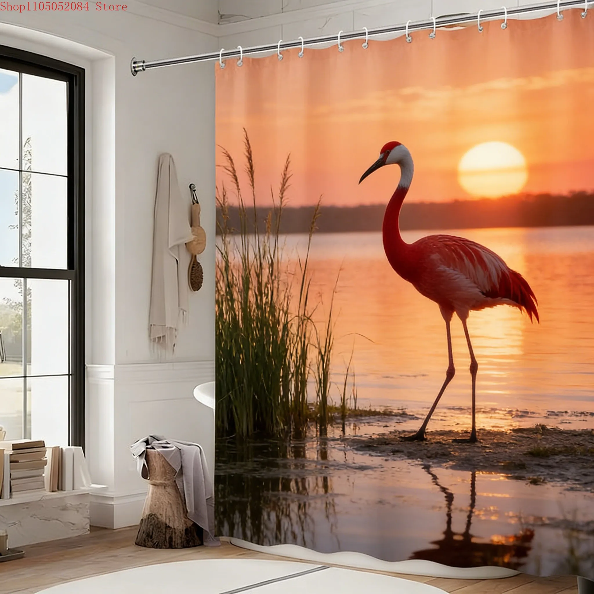 Red Bird at Sunset Lake Wetland Waterproof Shower Curtain for Tropical Bathroom Decor multiple sizes
Red Bird at Sunset Lake Wetland Waterproof Shower Curtain for Tropical Bathroom Decor multiple sizes