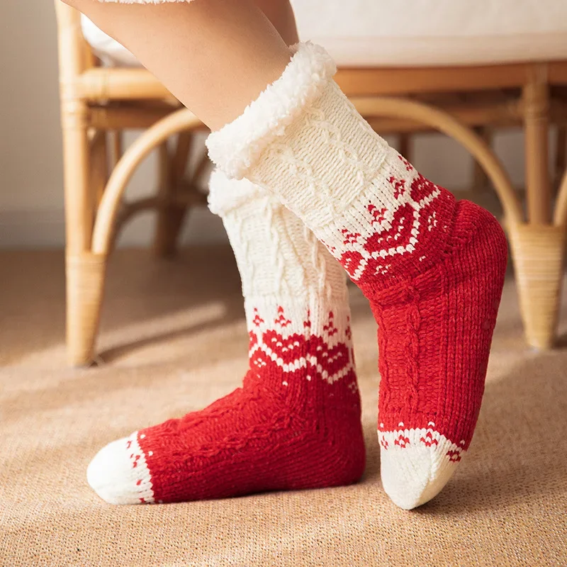 Knitted Winter Socks Women Plush Warm Home Bedroom Socks Slippers Woman Non-Slip Foot Warmer Snow Socks Calcetines Mujer
Knitted Winter Socks Women Plush Warm Home Bedroom Socks Slippers Woman Non-Slip Foot Warmer Snow Socks Calcetines Mujer