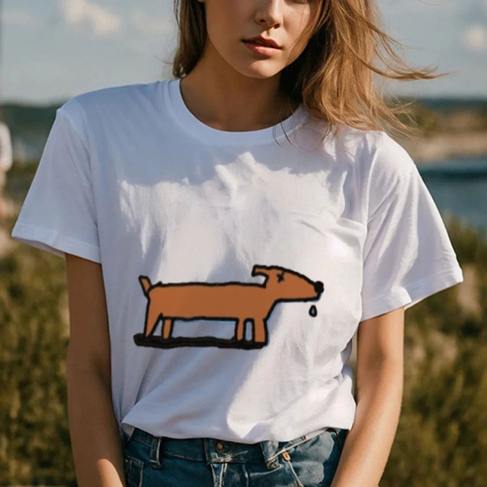 Women's Y2K Cotton Tee Cute Drooling Dog Graphic Adorable Vibe White Loose Top Comfy Stylish Style Trendy Comfort
Women's Y2K Cotton Tee Cute Drooling Dog Graphic Adorable Vibe White Loose Top Comfy Stylish Style Trendy Comfort