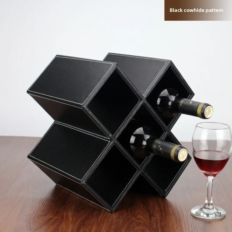 European Style Leather Wine Rack Compartmental Bottle Holder Decorative Ornament Creative Storage Shelf for Home Wine Cabinet
European Style Leather Wine Rack Compartmental Bottle Holder Decorative Ornament Creative Storage Shelf for Home Wine Cabinet