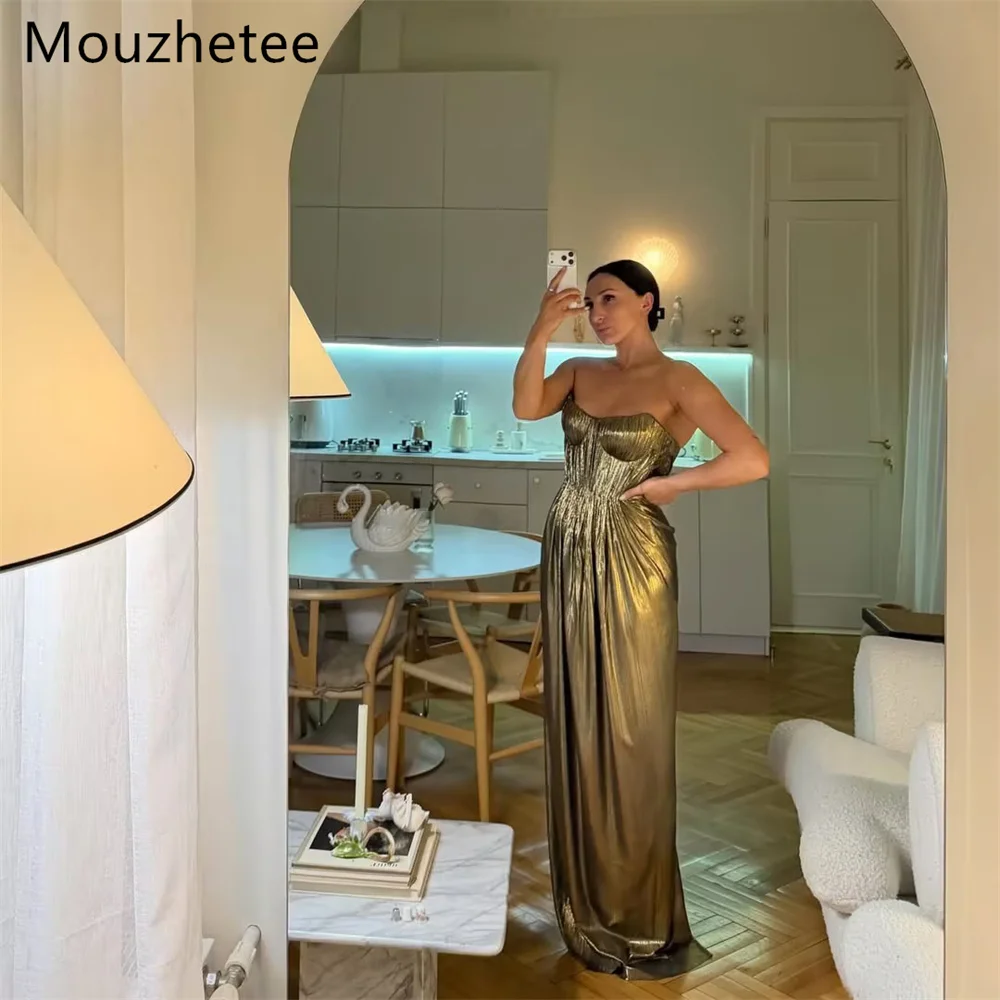 Mouzhetee Shiny Mermaid Strapless Pleat Evening Dresses Formal Party Gowns for Women Simple Sleeveless Prom Gown Customized 2026
Mouzhetee Shiny Mermaid Strapless Pleat Evening Dresses Formal Party Gowns for Women Simple Sleeveless Prom Gown Customized 2026