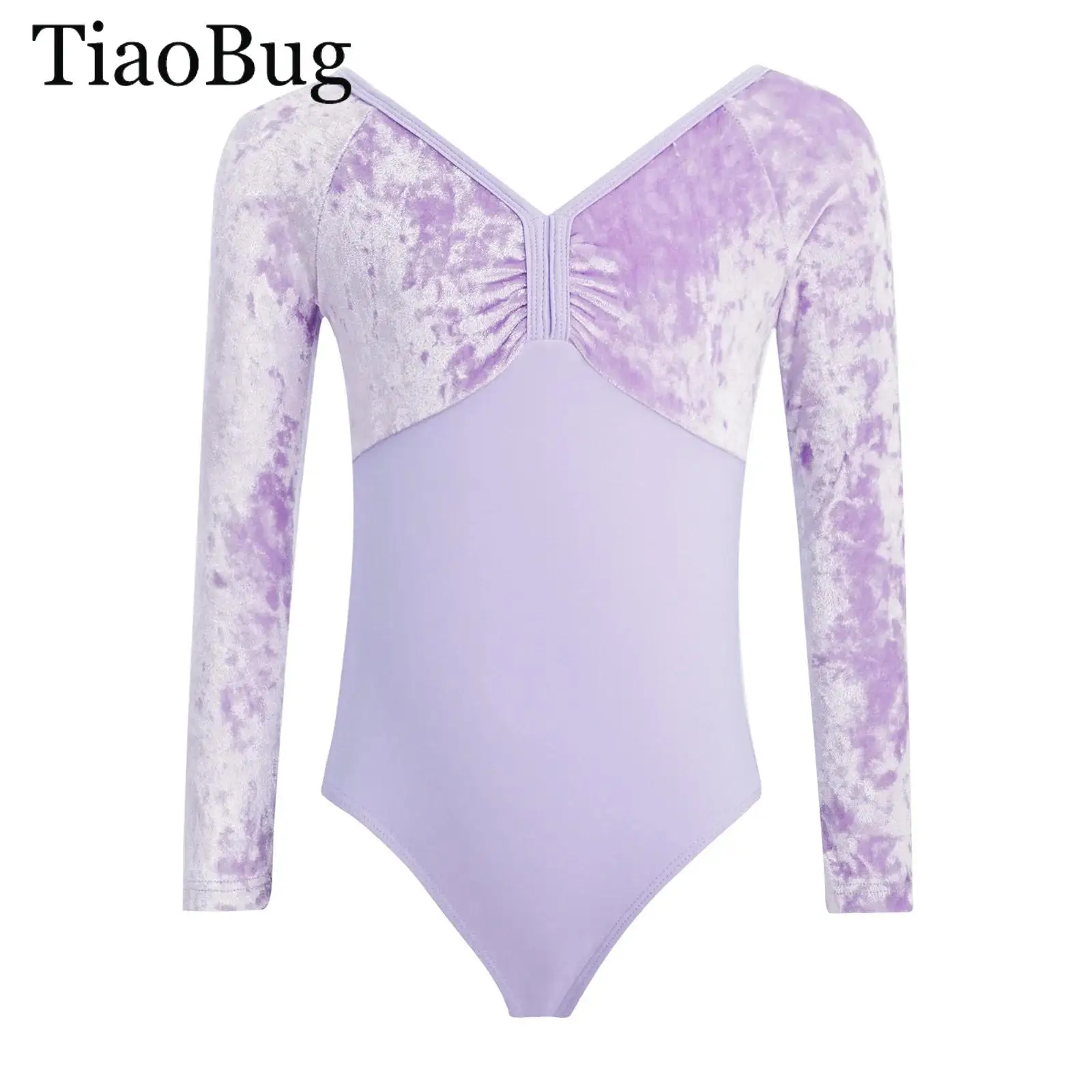 Детский бархатный лоскутный балетный купальник для девочек с длинными рукавами, V-образным вырезом и рюшами, однотонный, для гимнастики и танцев, боди для балерины
Детский бархатный лоскутный балетный купальник для девочек с длинными рукавами, V-образным вырезом и рюшами, однотонный, для гимнастики и танцев, боди для балерины