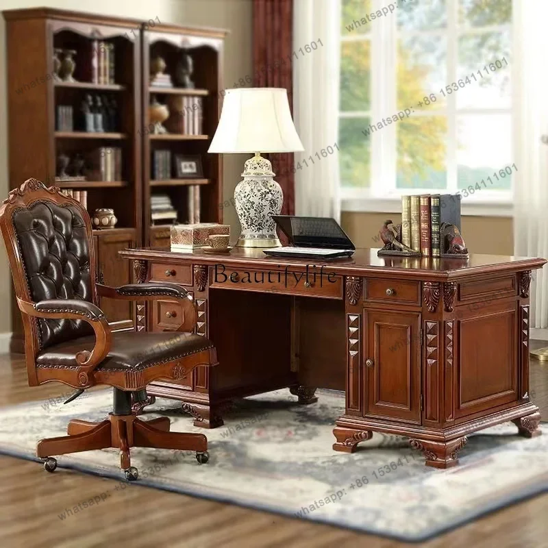 SSSSolid wood desk boss desk home writing European retro computer
SSSSolid wood desk boss desk home writing European retro computer