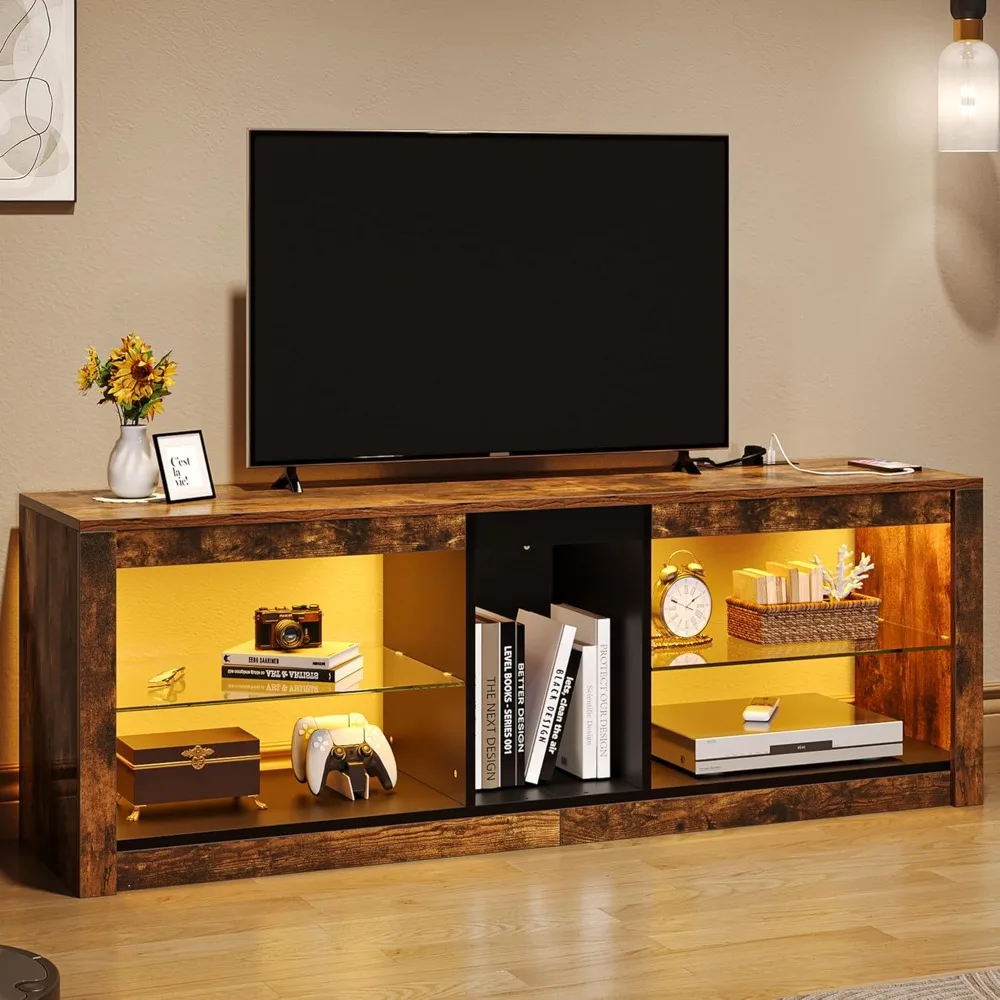 LED TV Stand w/Power Outlets for TVs up to 55/60 inch, Gaming Entertainment Center with Glass Shelves RGB Modes, Modern TV Stan
LED TV Stand w/Power Outlets for TVs up to 55/60 inch, Gaming Entertainment Center with Glass Shelves RGB Modes, Modern TV Stan