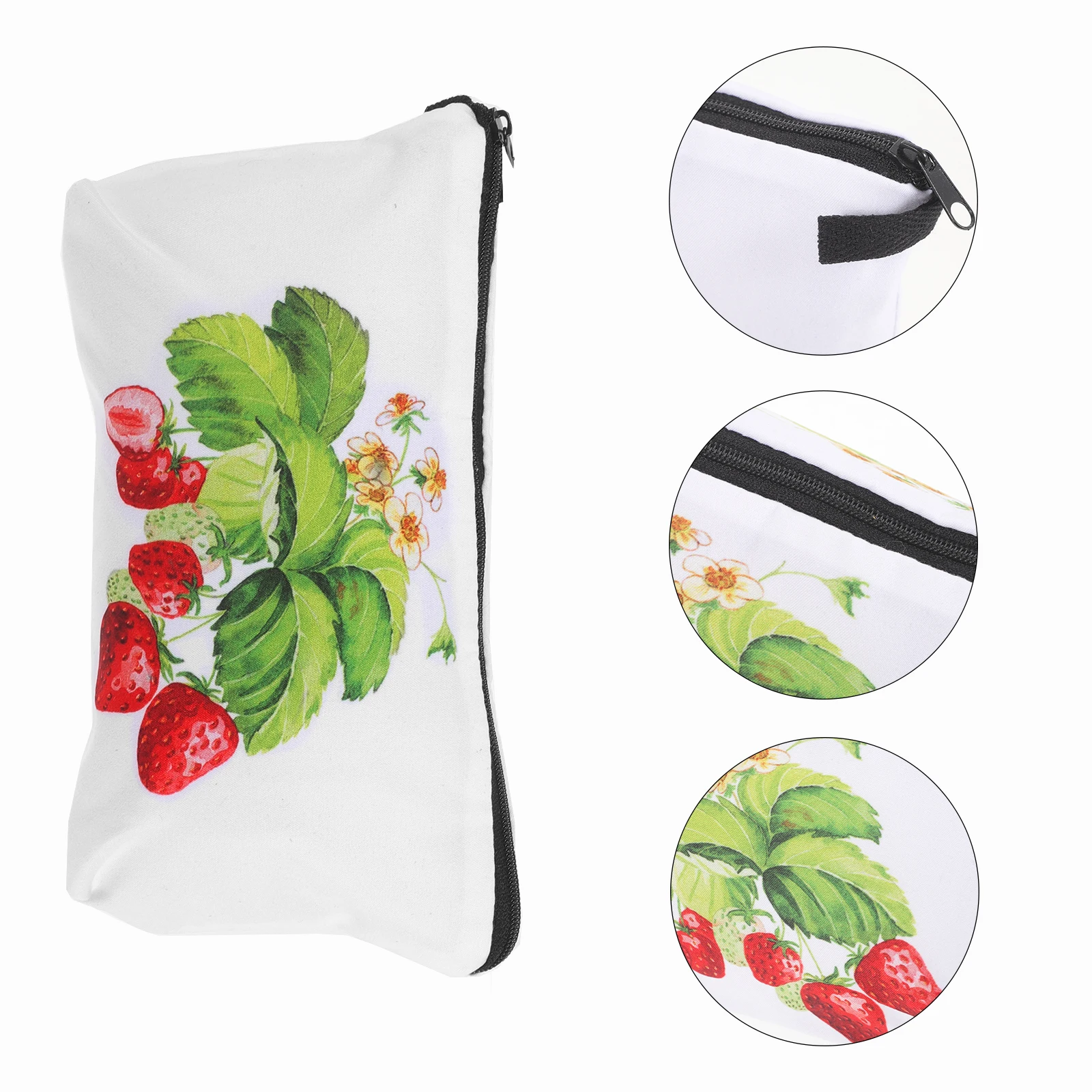 Strawberry Print Makeup Bag Polyester Organizer Travel Pouch Lightweight Zipper Case for Women Small Lipstick for Daily
Strawberry Print Makeup Bag Polyester Organizer Travel Pouch Lightweight Zipper Case for Women Small Lipstick for Daily
