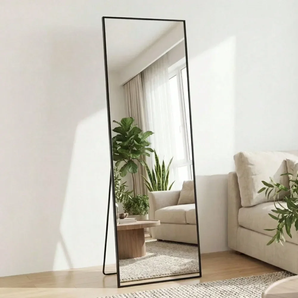 X19 HighQuality Full Length Mirror, Aluminum Alloy Frame Ensures Stability, Standing Design For Bedroom, Black
X19 HighQuality Full Length Mirror, Aluminum Alloy Frame Ensures Stability, Standing Design For Bedroom, Black