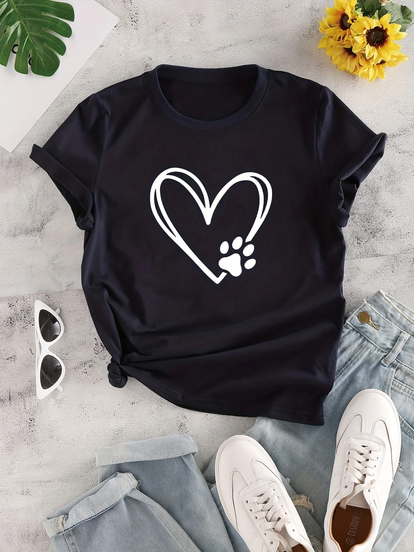 Love Cartoon Print Crew Neck T-shirt, Casual Loose Short Sleeve Fashion Summer T-Shirts Tops, Women's Clothing
Love Cartoon Print Crew Neck T-shirt, Casual Loose Short Sleeve Fashion Summer T-Shirts Tops, Women's Clothing