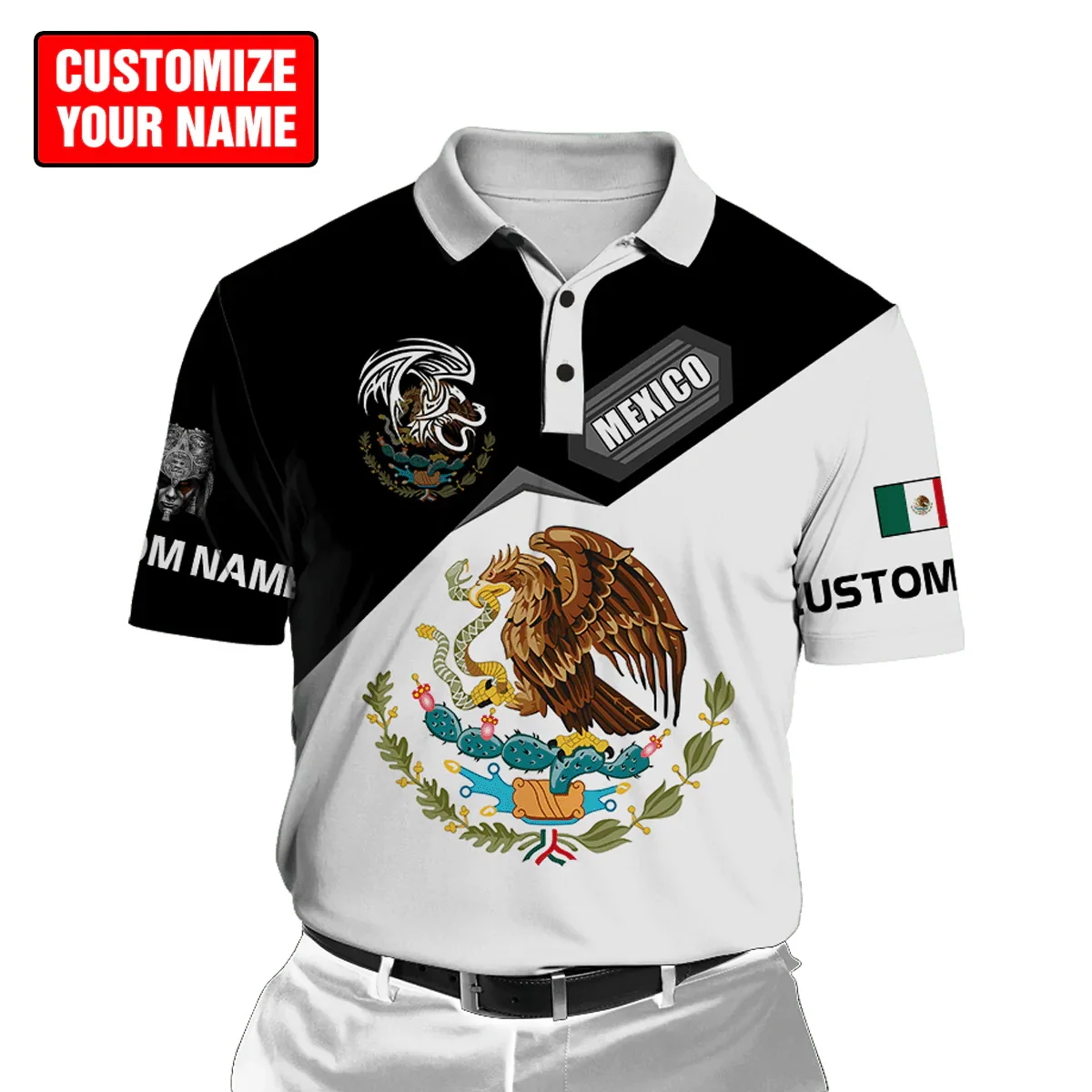 Mexico National Flag Pattern Polo T Shirt For Men Funny 3D Eagle Print Short Sleeve Tops Summer Loose Customizable Golf Clothing
Mexico National Flag Pattern Polo T Shirt For Men Funny 3D Eagle Print Short Sleeve Tops Summer Loose Customizable Golf Clothing