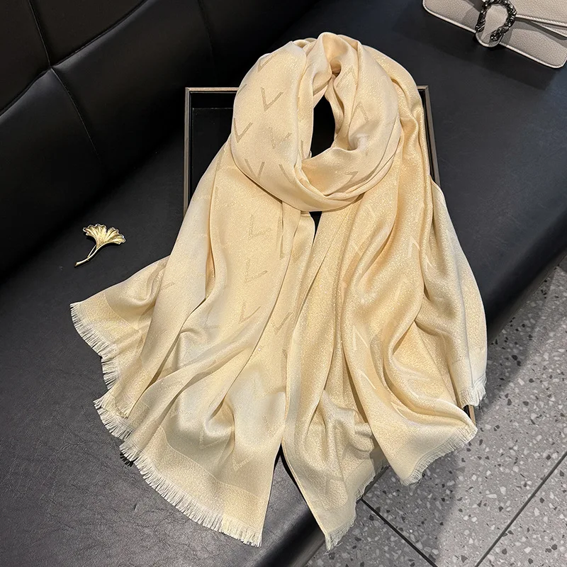 New Simulated Silk Scarf, Letter Warm Decorative Sunscreen Shawl, Korean Version of Tencel Cotton Scarf for Women
New Simulated Silk Scarf, Letter Warm Decorative Sunscreen Shawl, Korean Version of Tencel Cotton Scarf for Women