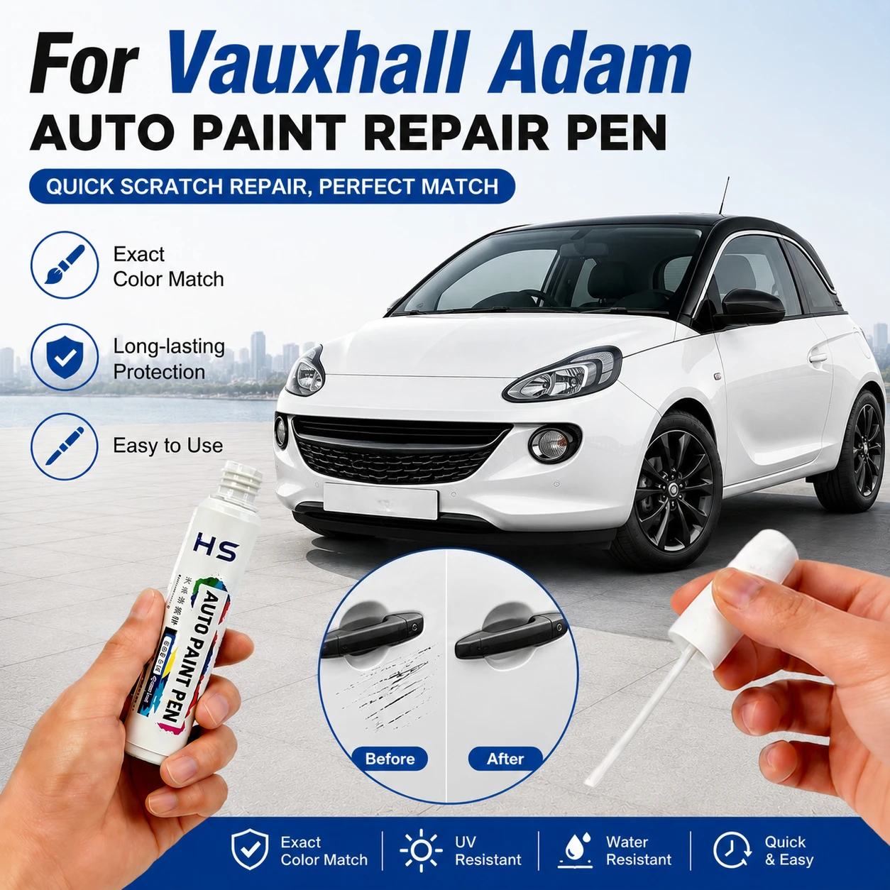 For Vauxhall Adam Orange White Black Red Car Paint Repair Pen Touch Up Paint Brush Scratch Remover for Deep Scratches and Marks
For Vauxhall Adam Orange White Black Red Car Paint Repair Pen Touch Up Paint Brush Scratch Remover for Deep Scratches and Marks