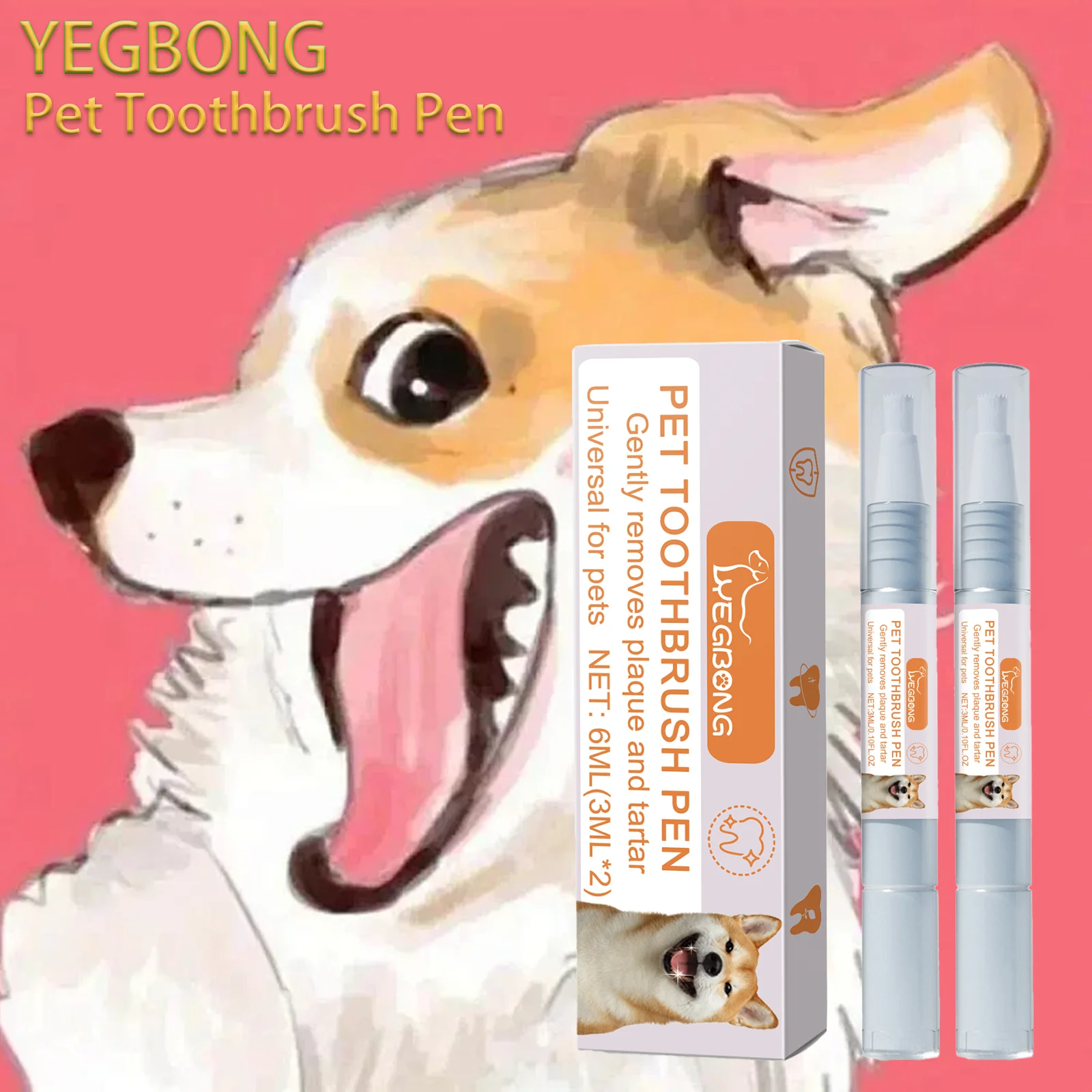 YEGBONG Pet Toothbrush Pen Convenient Oets for Oral Cleaning, Removing Odors, and Preventing Bad Breath and Dental Plaque
YEGBONG Pet Toothbrush Pen Convenient Oets for Oral Cleaning, Removing Odors, and Preventing Bad Breath and Dental Plaque
