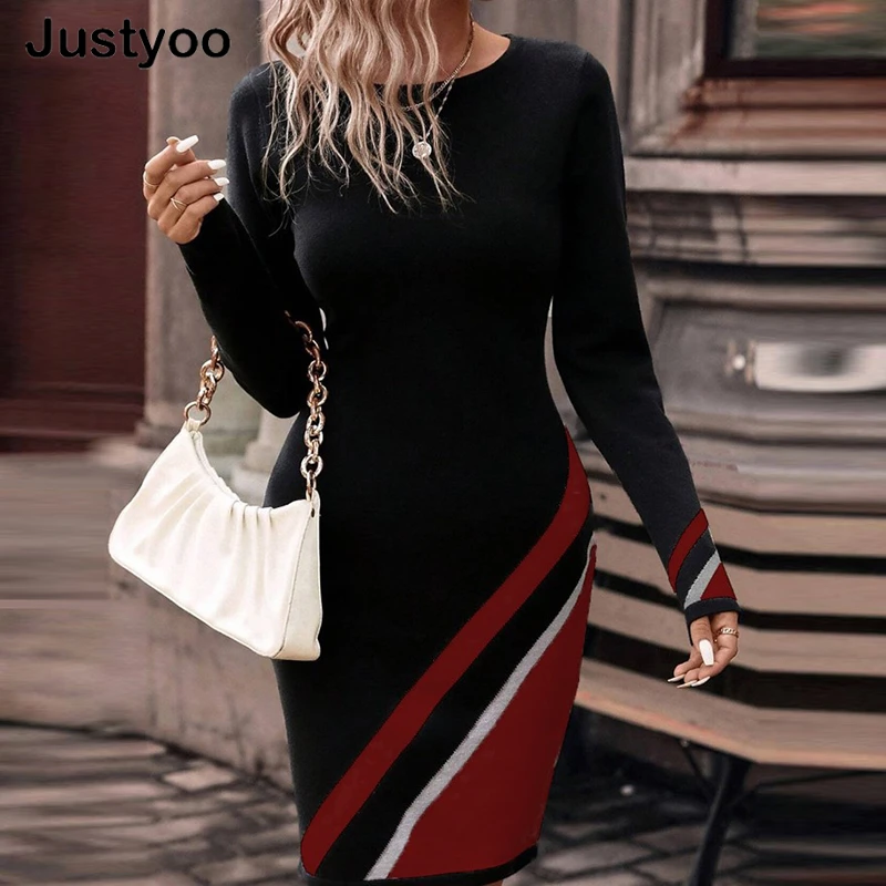 Elegant Office Women Dress Fashion Splice Contrast Hem Stripe Printing O-Neck Long Sleeve Wrapped Hip Dresses Vestidos Female
Elegant Office Women Dress Fashion Splice Contrast Hem Stripe Printing O-Neck Long Sleeve Wrapped Hip Dresses Vestidos Female