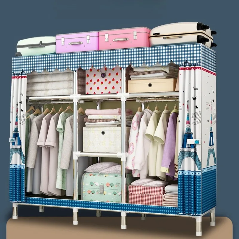 Durable Thickened Fabric Wardrobe Easy Assemble Dustproof Closet for Dorm Rentals Steel Tube Construction Simple Wardrobe
Durable Thickened Fabric Wardrobe Easy Assemble Dustproof Closet for Dorm Rentals Steel Tube Construction Simple Wardrobe
