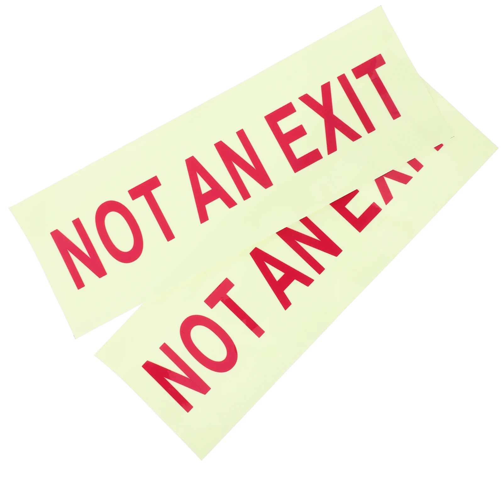 2Pcs 35x10Inch Glow Not An Exit Safety Signs for Business Door Emergency Not An Exit Door Signs Warning Stickers
2Pcs 35x10Inch Glow Not An Exit Safety Signs for Business Door Emergency Not An Exit Door Signs Warning Stickers