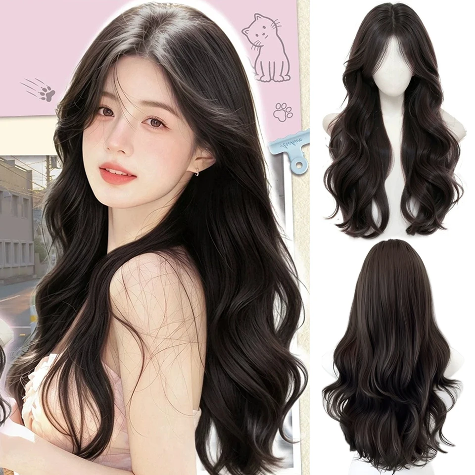 Synthetic Wigs For Women Long Body Wave Brown black Wigs Middle Part Long Curly Hair With Bangs Wig Daily Use Heat Resistant Hai
Synthetic Wigs For Women Long Body Wave Brown black Wigs Middle Part Long Curly Hair With Bangs Wig Daily Use Heat Resistant Hai