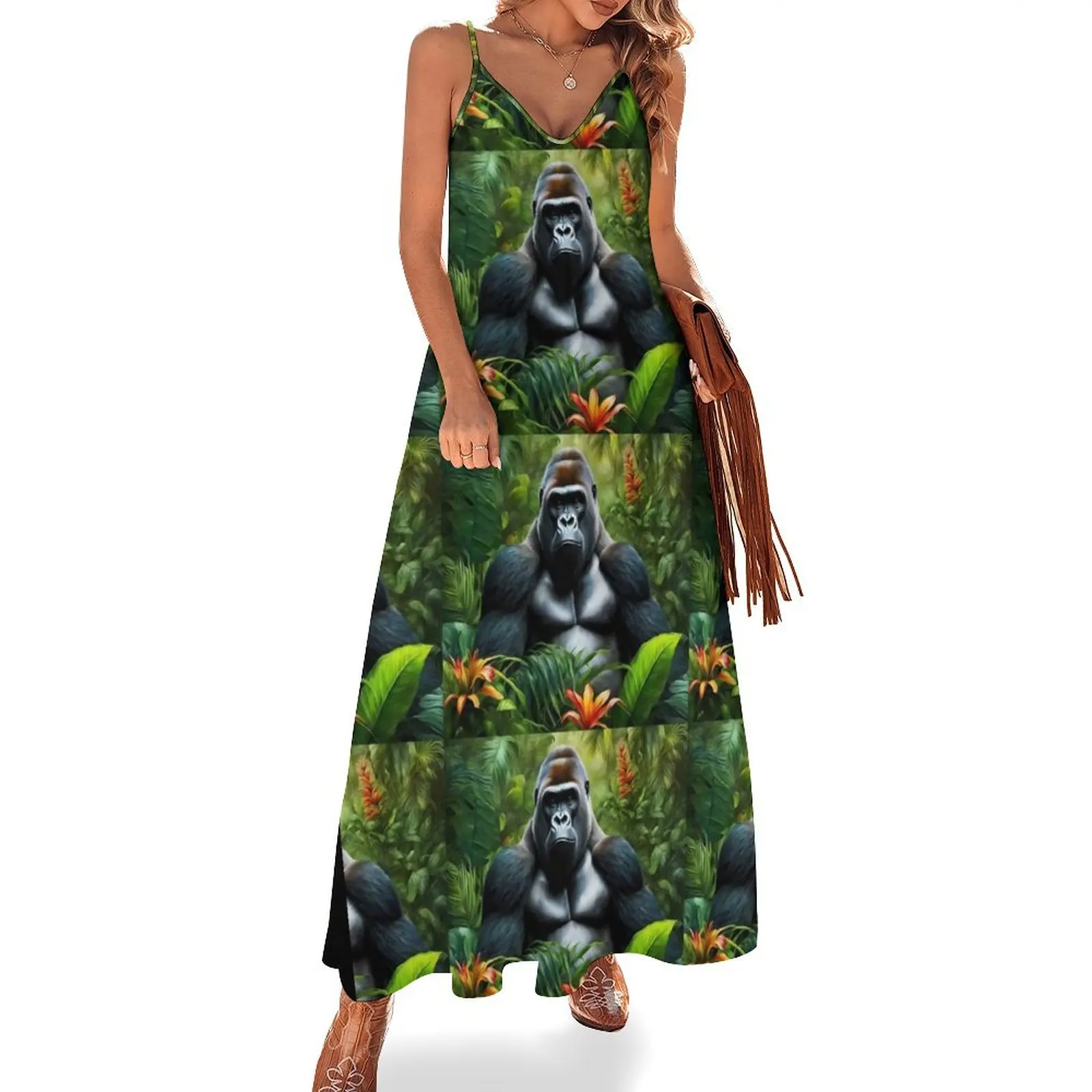 Gorilla Full Color Art Sleeveless Dress women's clothing trend 2025 beach outfits for women Women's summer suit Dress
Gorilla Full Color Art Sleeveless Dress women's clothing trend 2025 beach outfits for women Women's summer suit Dress