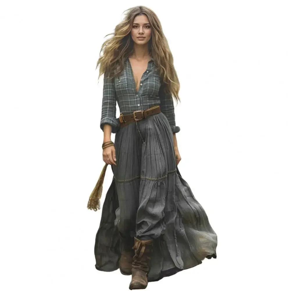 Dresses for Women Stylish Women's Plaid Maxi Dress Vintage Floral A-line Dress for Spring Summer Women Cotton Blend
Dresses for Women Stylish Women's Plaid Maxi Dress Vintage Floral A-line Dress for Spring Summer Women Cotton Blend