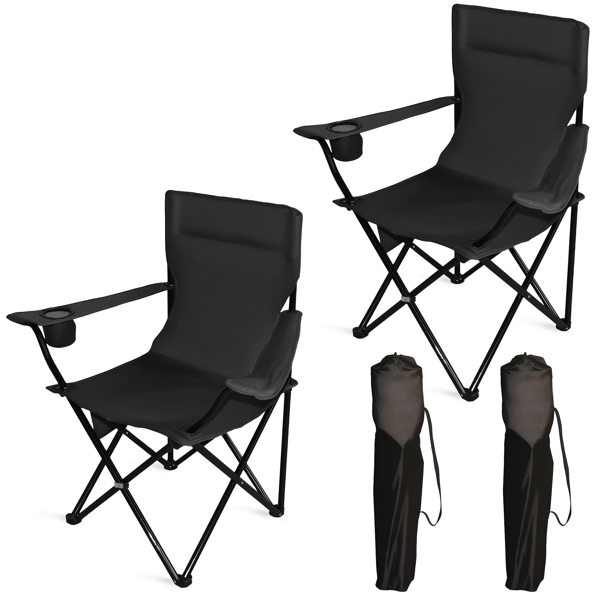 Tisetrail 2 Pack Portable Folding Camping Chairs, Outdoor Camp Chair with Cup Holder & Side Pocket for Camping, Hiking, Picnic, Travel
Tisetrail 2 Pack Portable Folding Camping Chairs, Outdoor Camp Chair with Cup Holder & Side Pocket for Camping, Hiking, Picnic, Travel