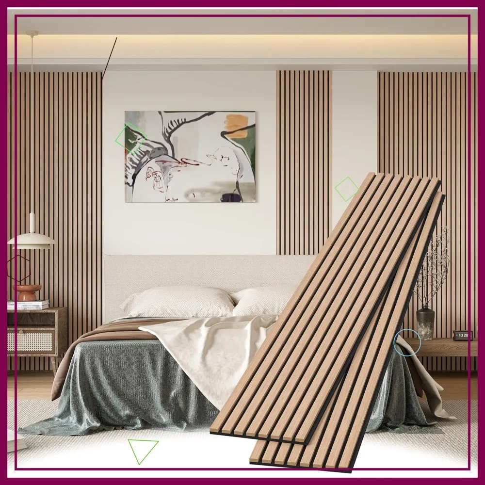 Wood Slat Wall Panels, 2 Pack 8x1ft Decorative Panels for Wall, Modern Acoustic Wood Panels with Felt Backing, Oak
Wood Slat Wall Panels, 2 Pack 8x1ft Decorative Panels for Wall, Modern Acoustic Wood Panels with Felt Backing, Oak
