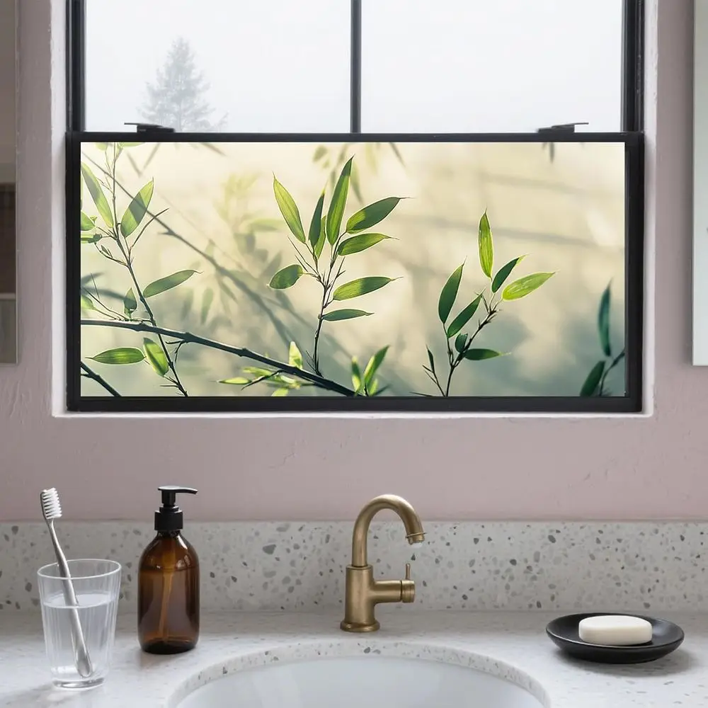 Stained Glass Window Film 39.3x17.7 inch Bamboo Leaves Window Privacy Film Stained Decals Static Cling Sun Blocking Decor for Ho
Stained Glass Window Film 39.3x17.7 inch Bamboo Leaves Window Privacy Film Stained Decals Static Cling Sun Blocking Decor for Ho