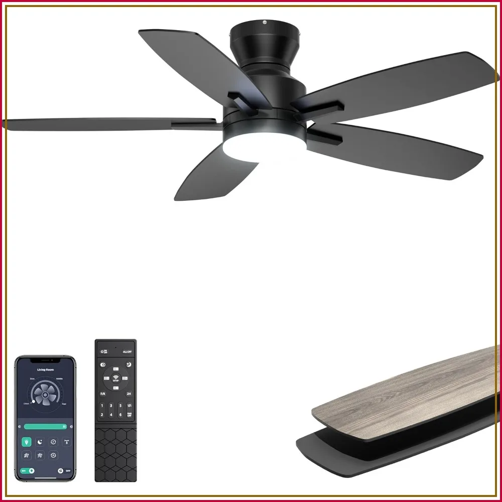 42" Low Profile Ceiling Fan with Lights and Remote/APP Control, Modern Flush Mount Fan for Indoor Bedroom Kitchen, Dimmable, Quiet DC Motor, Black
42" Low Profile Ceiling Fan with Lights and Remote/APP Control, Modern Flush Mount Fan for Indoor Bedroom Kitchen, Dimmable, Quiet DC Motor, Black