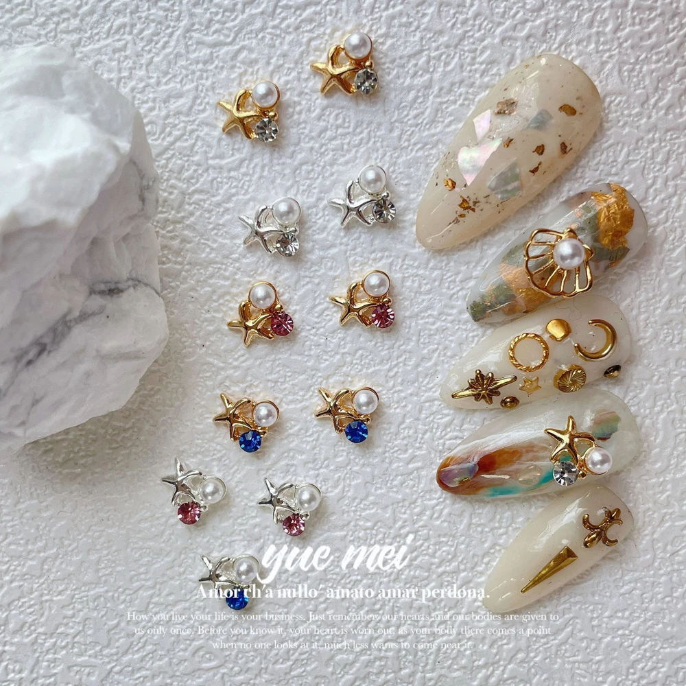 10Pcs Starfish Nail Art Charm 3D Starfish Shell Diamond Pearl Sparkling Luxurious Nail Decoration DIY Exquisite Nail Accessories
10Pcs Starfish Nail Art Charm 3D Starfish Shell Diamond Pearl Sparkling Luxurious Nail Decoration DIY Exquisite Nail Accessories