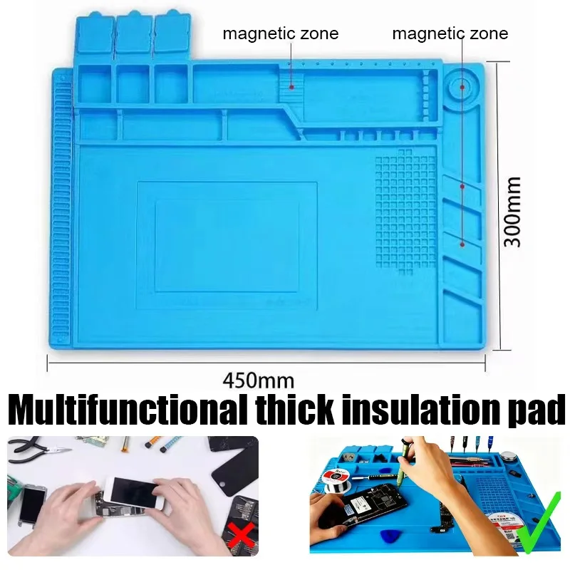 Heat-Resistant Silicone Soldering Mat for BGA Soldering Station - Insulation Work Pad, Ideal for Electronic Repair
Heat-Resistant Silicone Soldering Mat for BGA Soldering Station - Insulation Work Pad, Ideal for Electronic Repair