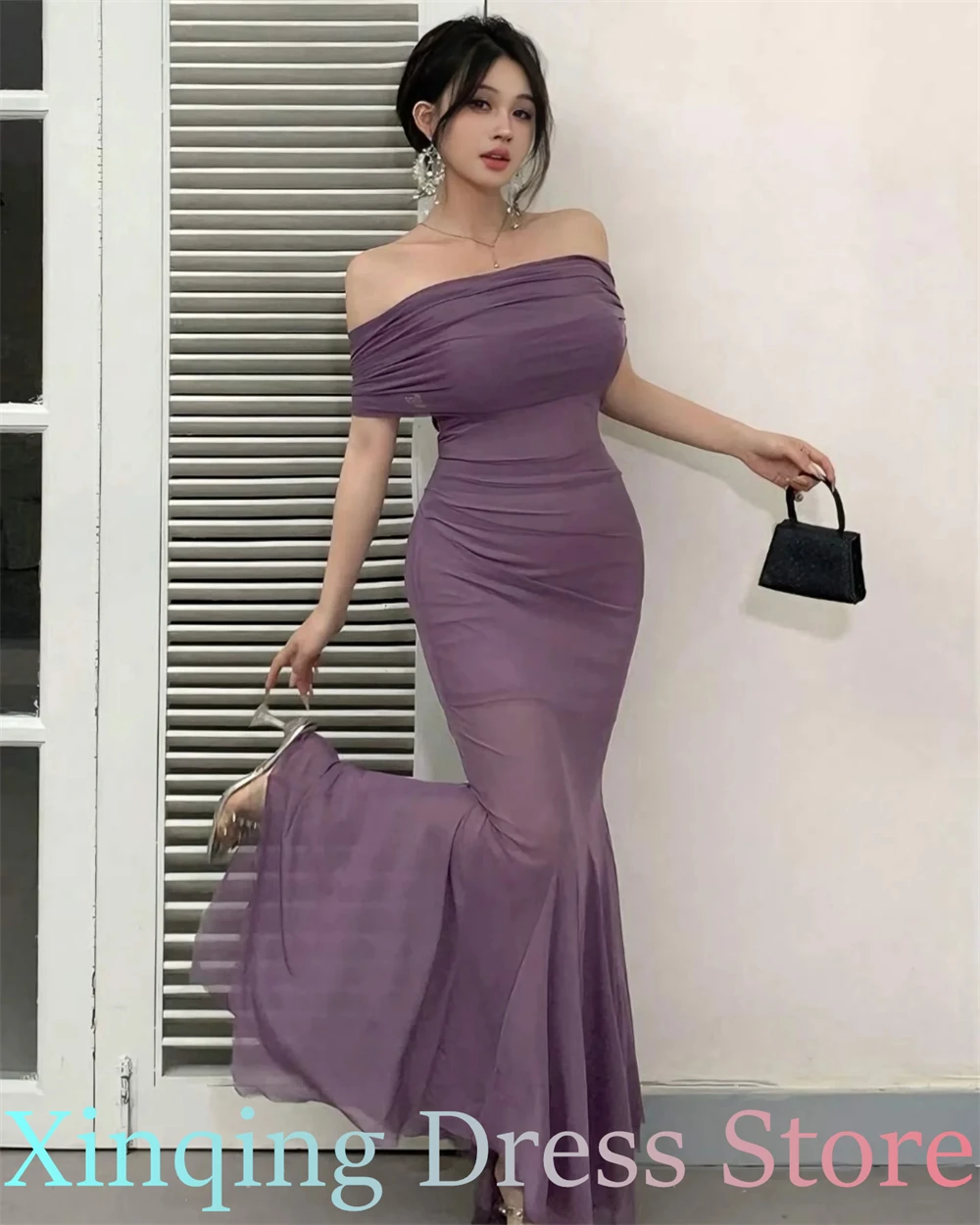 Customized Simple Purple Chiffon Prom Dress Elegant Off the Shoulder Mermaid Evening Dress Modern Style Sleeveless Party Dress
Customized Simple Purple Chiffon Prom Dress Elegant Off the Shoulder Mermaid Evening Dress Modern Style Sleeveless Party Dress