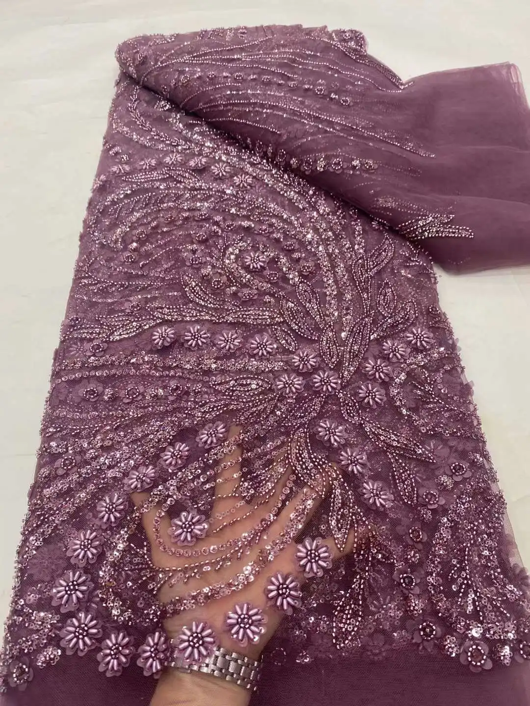African Sequins Beaded Lace Fabric Nigerian Groom Embroidery 2024 High Quality French Tulle Lace Fabric For Bridal WeddingDP88
African Sequins Beaded Lace Fabric Nigerian Groom Embroidery 2024 High Quality French Tulle Lace Fabric For Bridal WeddingDP88