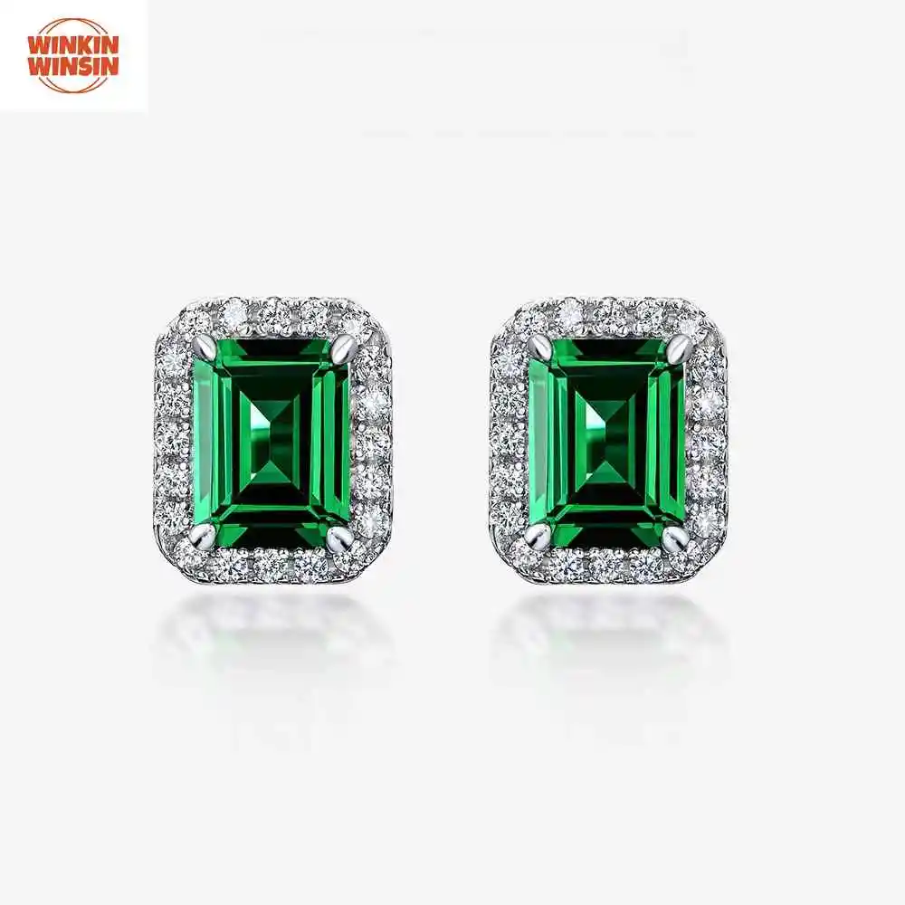 Winkin Winsin Luxury 925 Sterling Silver Stud Earrings 2ct Fashion Emerald Green Lab Grown Gemstones Earrings Jewelry
Winkin Winsin Luxury 925 Sterling Silver Stud Earrings 2ct Fashion Emerald Green Lab Grown Gemstones Earrings Jewelry