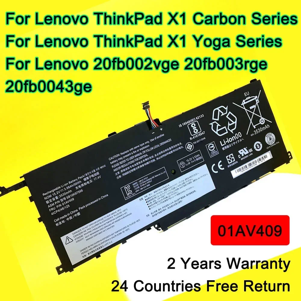 Новый аккумулятор 01AV409 для ноутбука Lenovo ThinkPad X1 Carbon X1 Yoga X1C 01AV438 01AV439 01AV441 SB10K97567 SB10K97566 SB10F46467
Новый аккумулятор 01AV409 для ноутбука Lenovo ThinkPad X1 Carbon X1 Yoga X1C 01AV438 01AV439 01AV441 SB10K97567 SB10K97566 SB10F46467