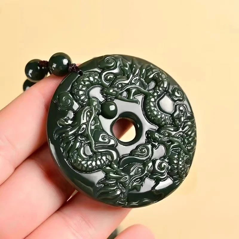 Натуральный амулет-подвеска из хотанского нефрита с зодиакальным знаком для женщин и мужчин, двойной нефритовый кулон-оберег
Натуральный амулет-подвеска из хотанского нефрита с зодиакальным знаком для женщин и мужчин, двойной нефритовый кулон-оберег