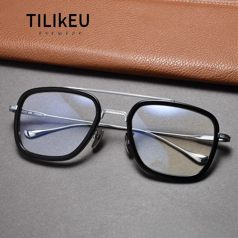 New Double Bridge Pure Titanium Prescription Glasses Frame for Men's Classic Big Face Ultra-Light Retro Pilot Eyeglasses Frame
New Double Bridge Pure Titanium Prescription Glasses Frame for Men's Classic Big Face Ultra-Light Retro Pilot Eyeglasses Frame