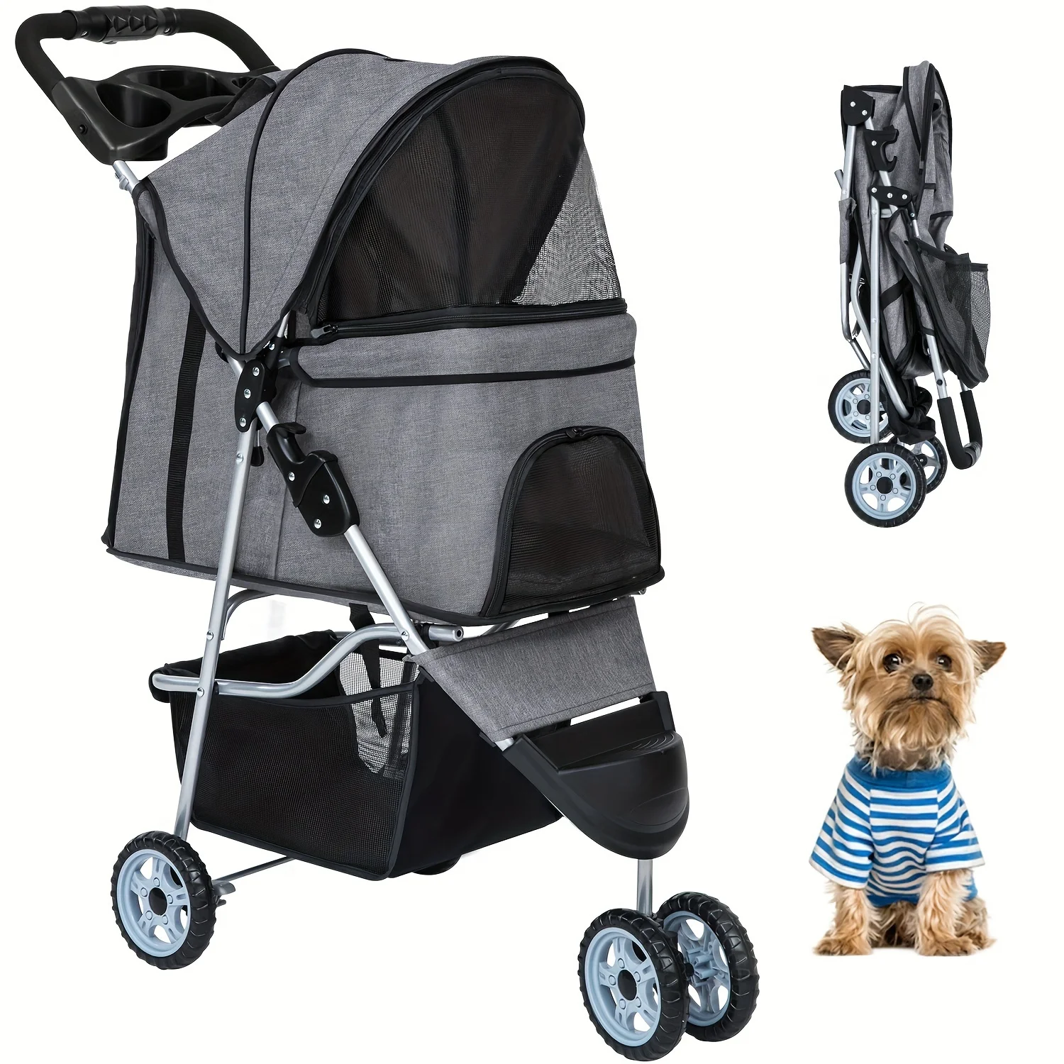 Pet Stroller Dog Cat Jogger Stroller for Medium Small Dogs Cats Folding Lightweight Travel Stroller with Cup Holder
Pet Stroller Dog Cat Jogger Stroller for Medium Small Dogs Cats Folding Lightweight Travel Stroller with Cup Holder