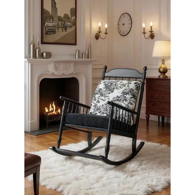 American retro lazy rocking chair black recliner home bedroom single sofa chair living room solid wood free chair
American retro lazy rocking chair black recliner home bedroom single sofa chair living room solid wood free chair